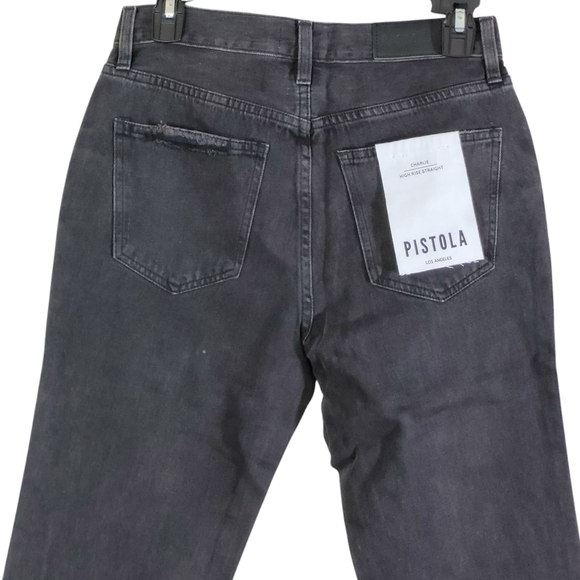 Charlie Washed Black High Rise Straight Jeans Size 26 NWT - Picture 9 of 13